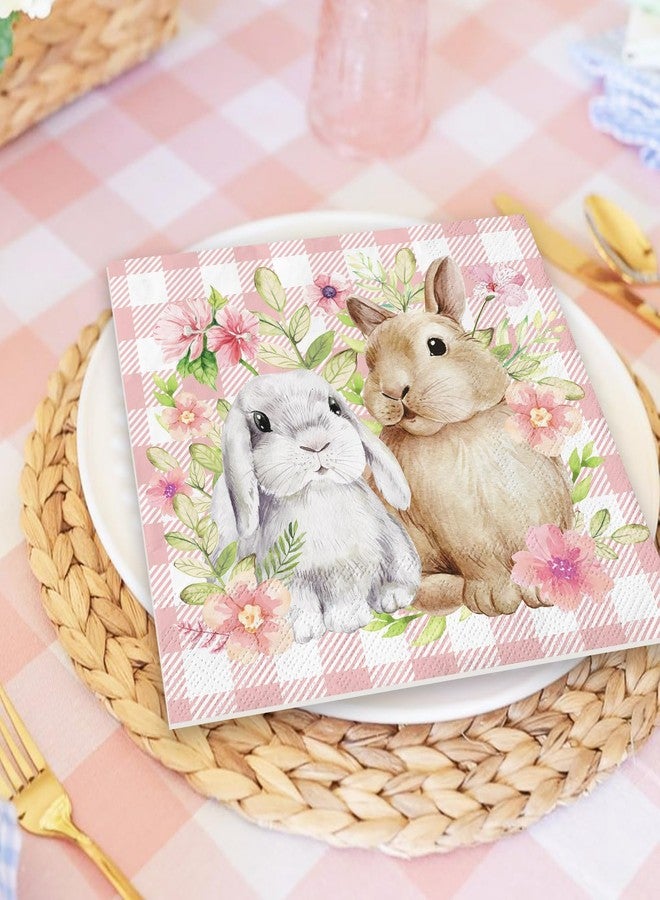 JarThenaAMCS مناديل ورقية من JarThenaAMCS، 80 قطعة، بنقشة أرنب وزهرة، بنقوش ربيعية مربعة، مناسبة للغداء والعشاء، للاستخدام مرة واحدة، مثالية لحفلات الأعياد وتزيين الطاولات. - Image 5